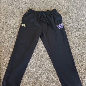 Adidas Black Joggers with Elastic Waistband and Tapered Ankles